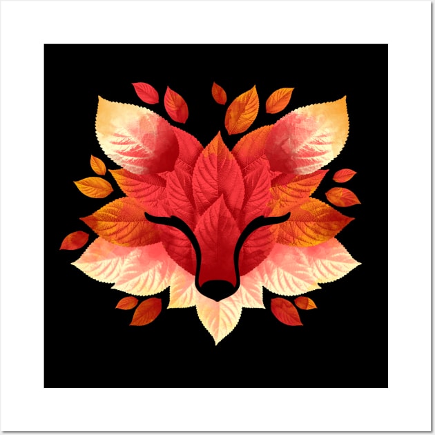 Fox of leaves Wall Art by NemiMakeit